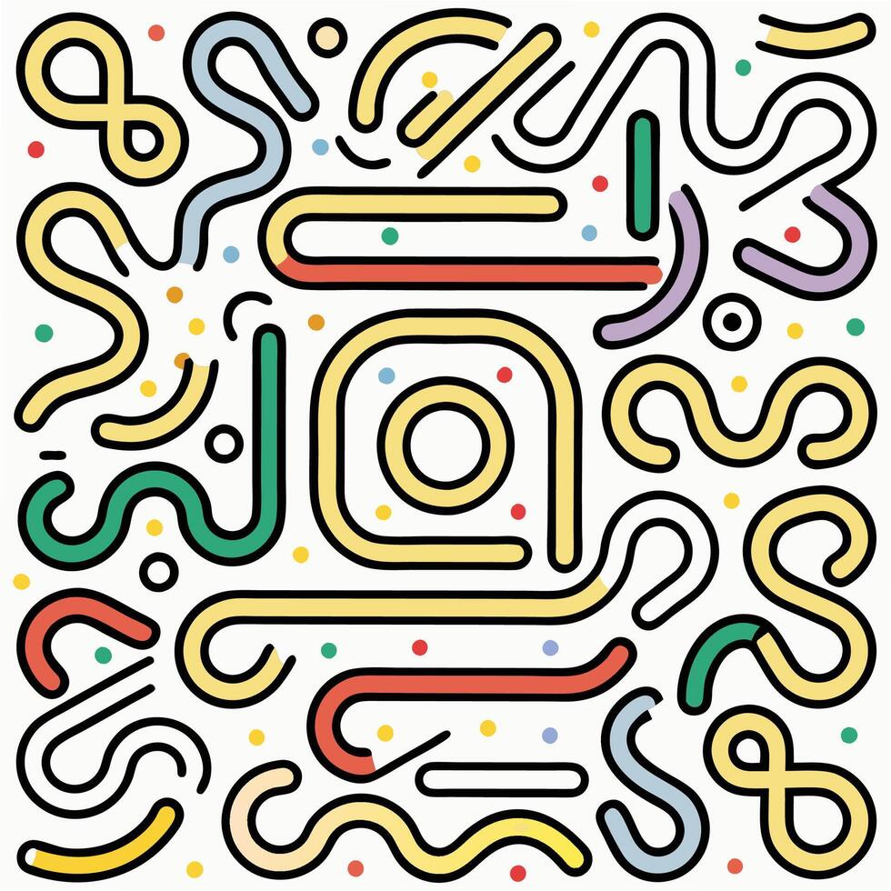 a colorful abstract pattern with lines and shapes vector