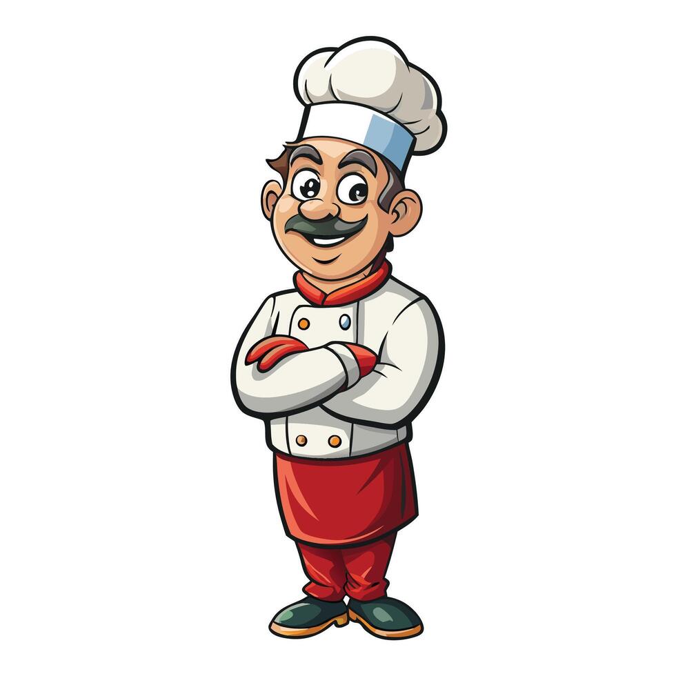 chef cartoon character illustration isolated on white background vector
