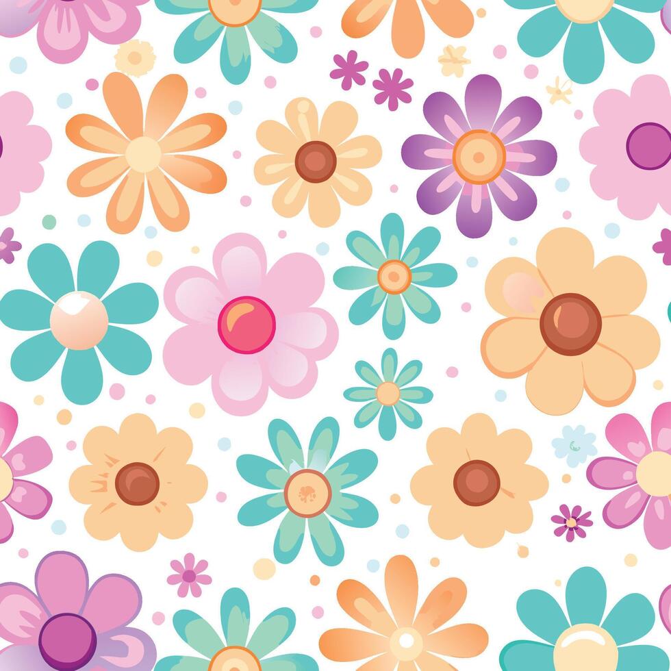 seamless pattern with flowers vector