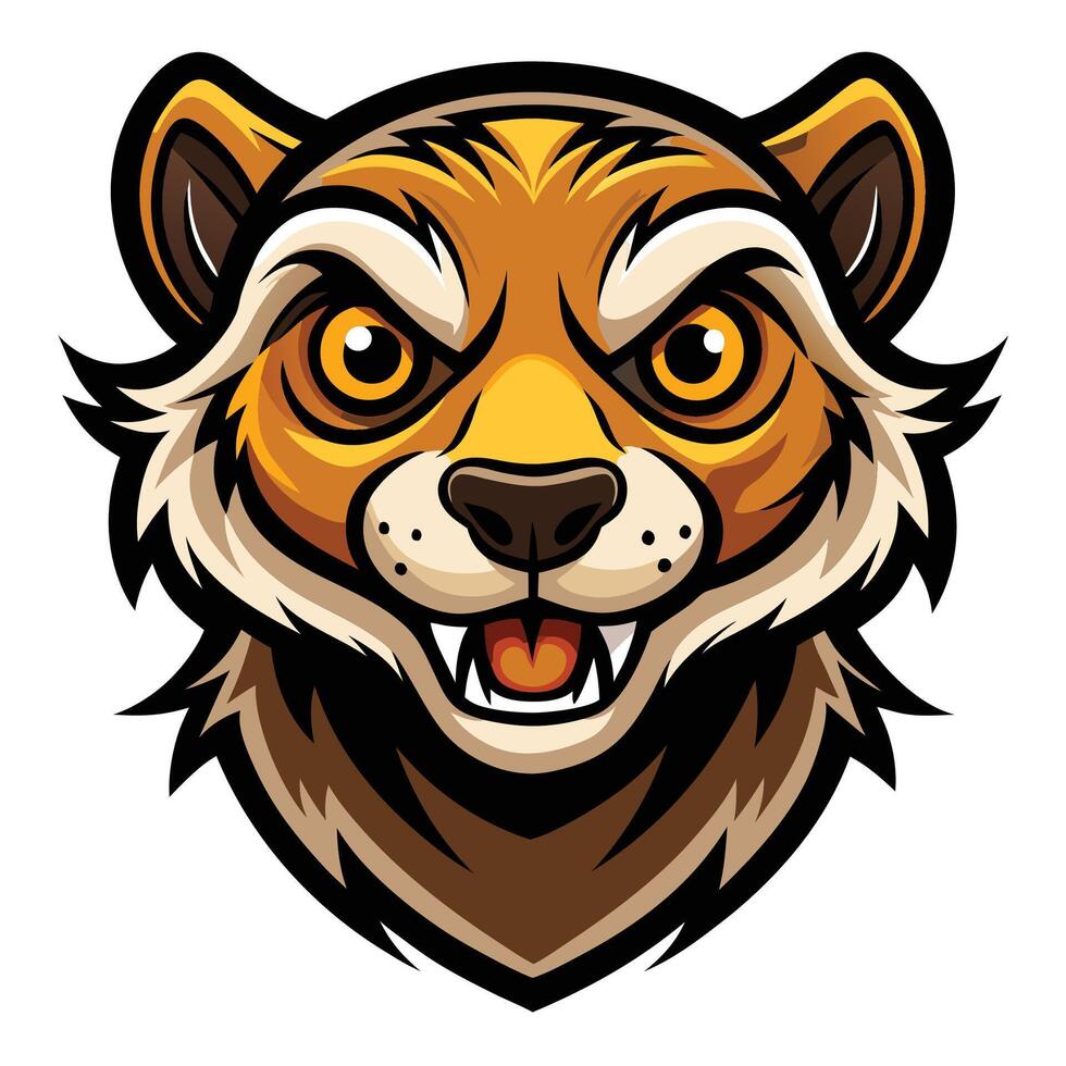 a cartoon lion head with a big mouth vector
