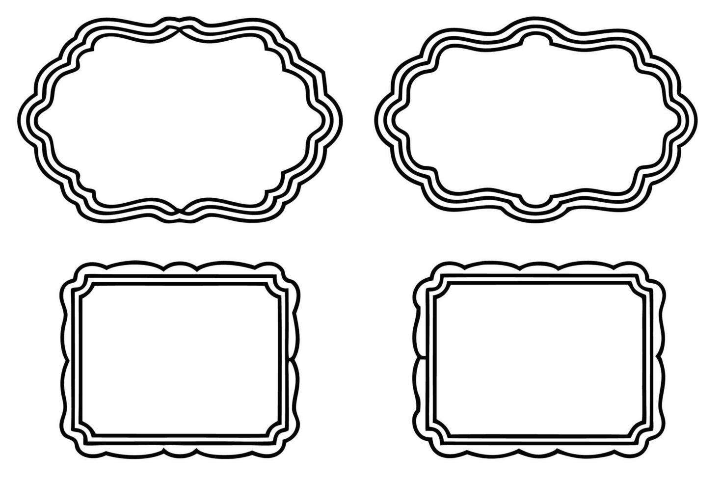 four black and white frames with a border vector