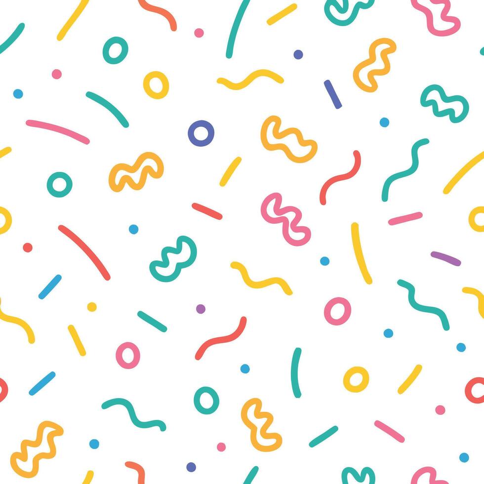 a colorful pattern with colorful shapes and lines vector