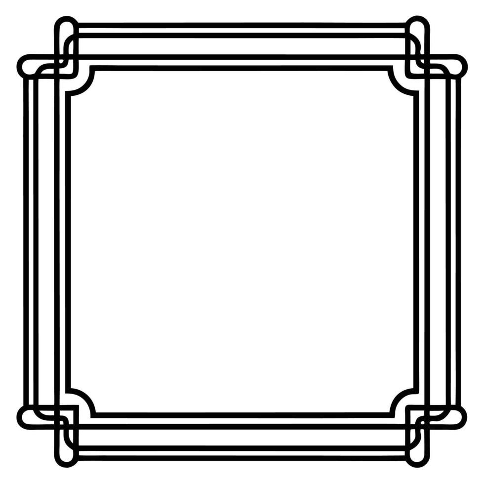a black and white drawing of a square frame vector