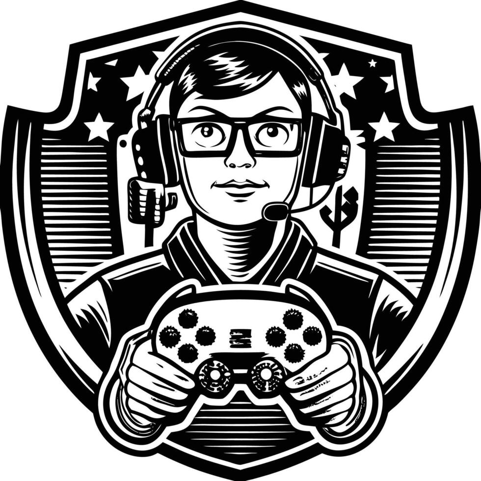 a woman with glasses and a controller in her hand vector