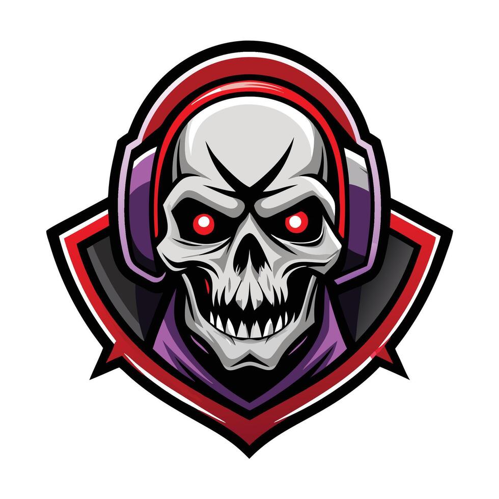 a skull with headphones on its head vector