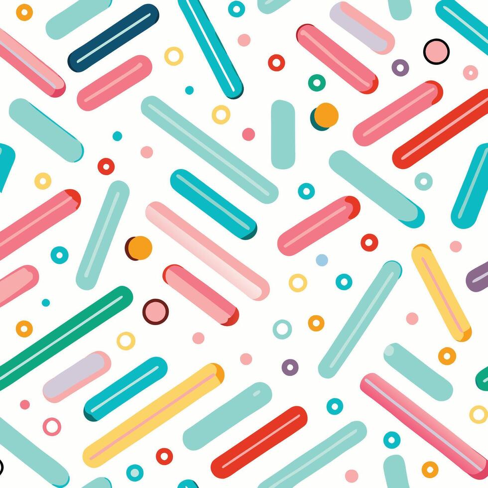 a colorful pattern with colorful shapes and lines vector