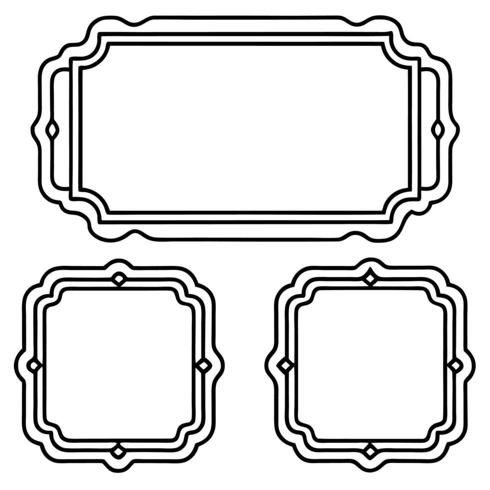 a set of four frames with a border vector