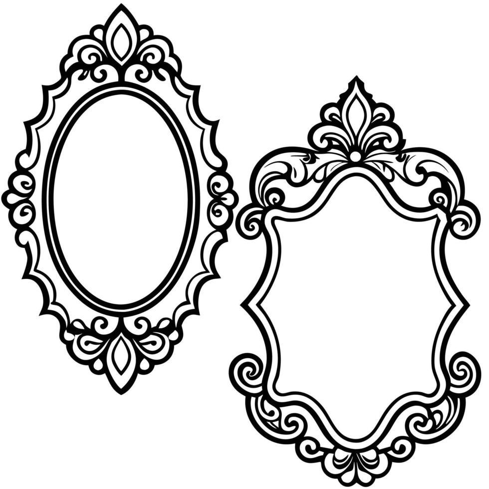 two ornate frames vector