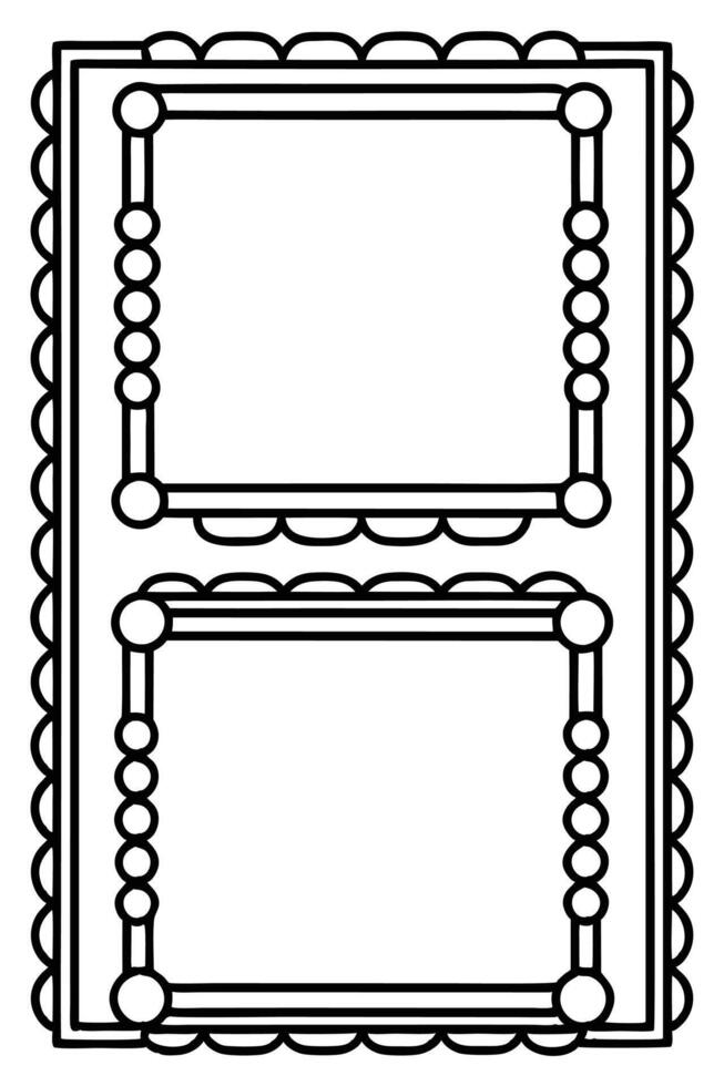 a black and white picture frame with a border vector