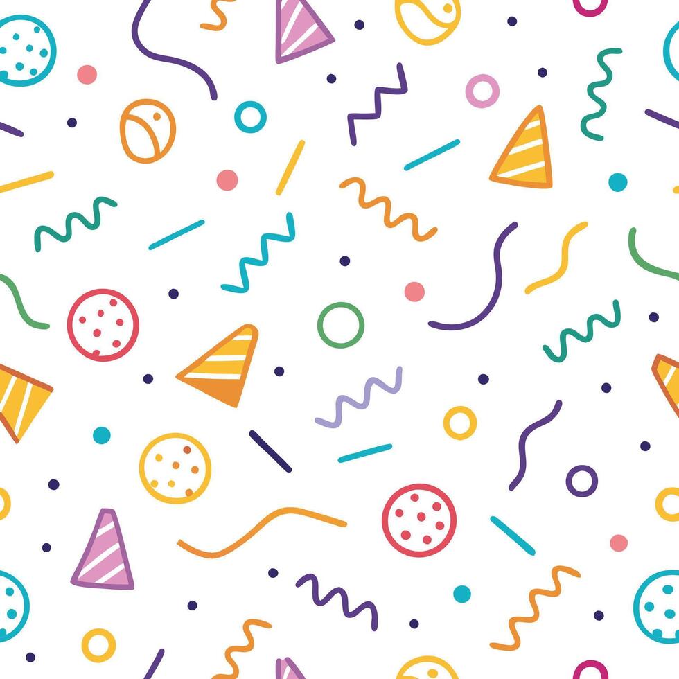 a colorful pattern with various shapes and colors vector