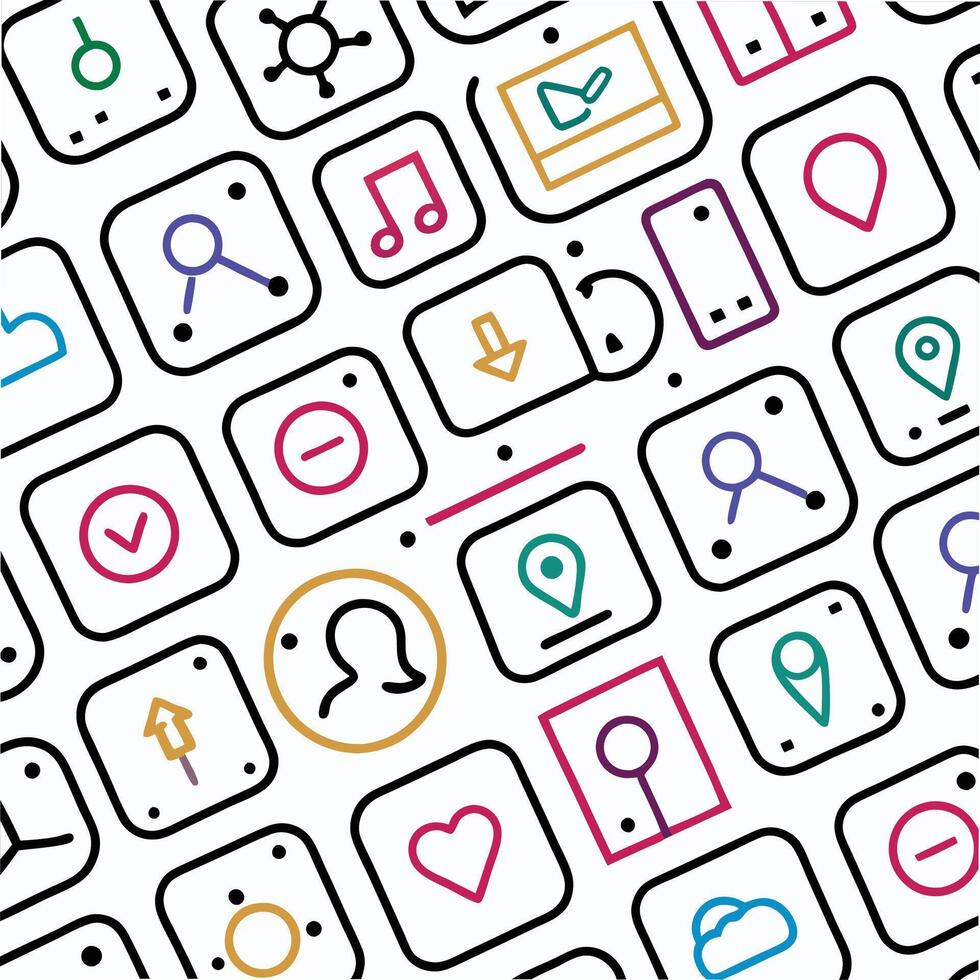 a collection of icons and icons in a square shape vector