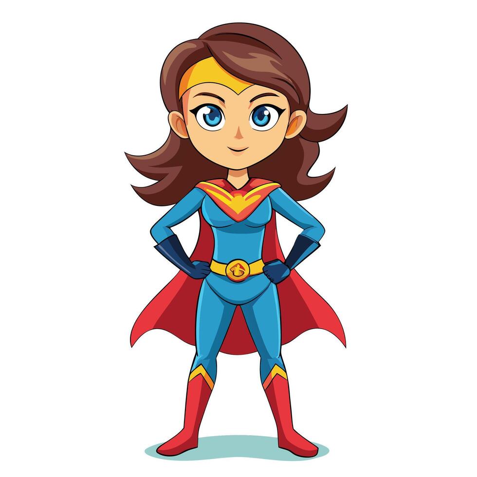 superhero girl illustration vector
