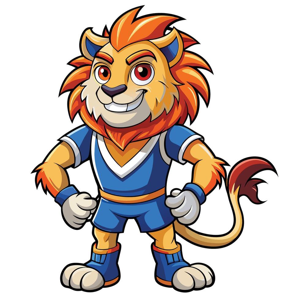 lion mascot cartoon character illustration vector