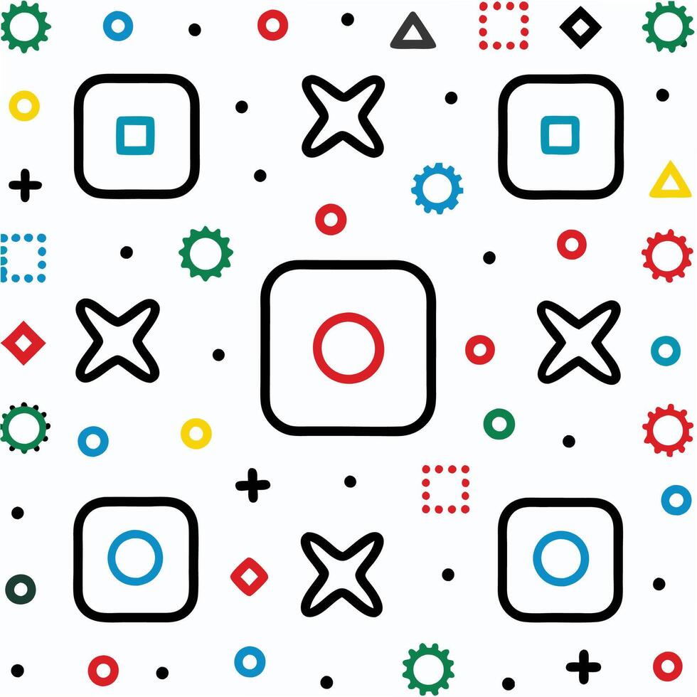 a colorful pattern with squares and circles vector