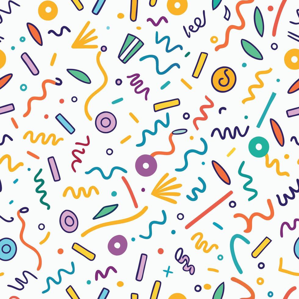 a colorful pattern with many different shapes and colors vector