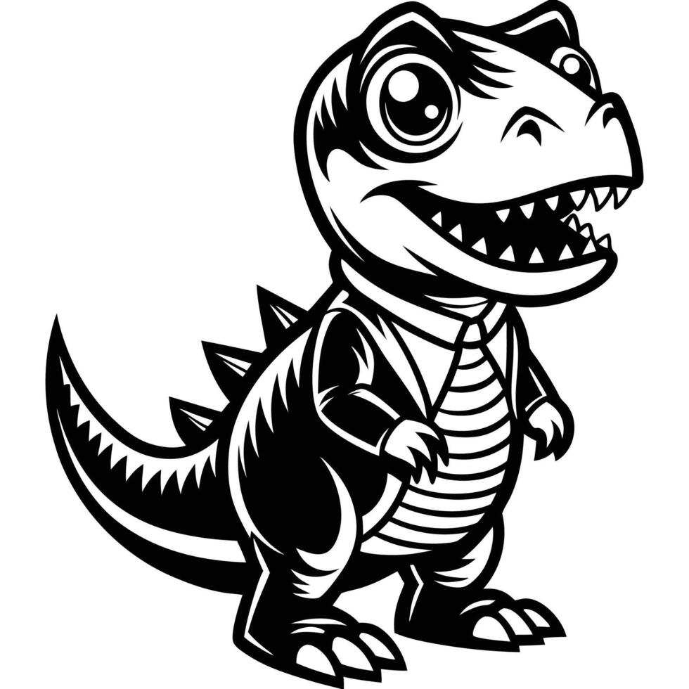 a cartoon t - rex dinosaur wearing a suit and tie vector