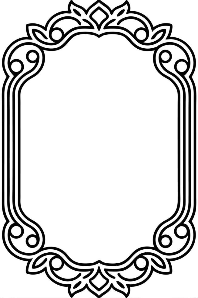 a black and white ornate frame with a white border vector