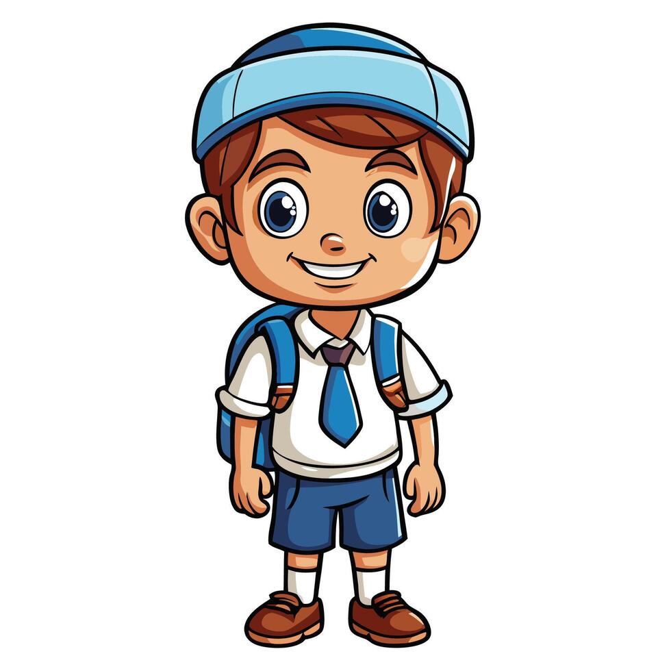 school boy cartoon illustration vector