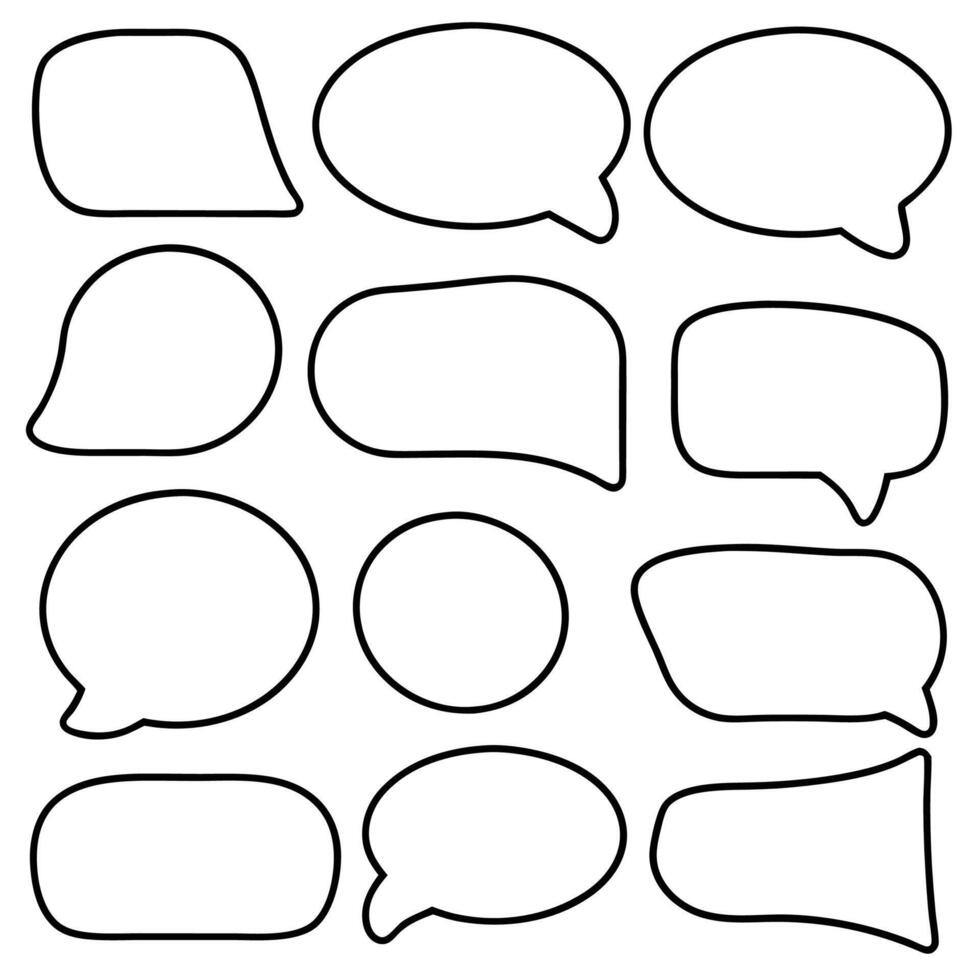 a set of speech bubbles with different shapes vector