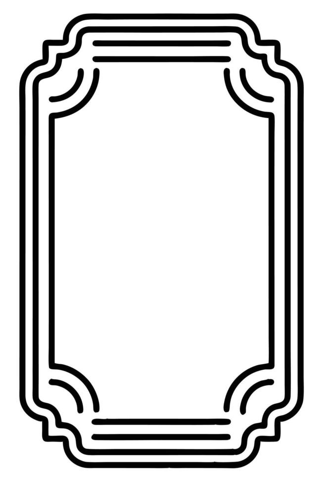 a black and white outline of a frame vector
