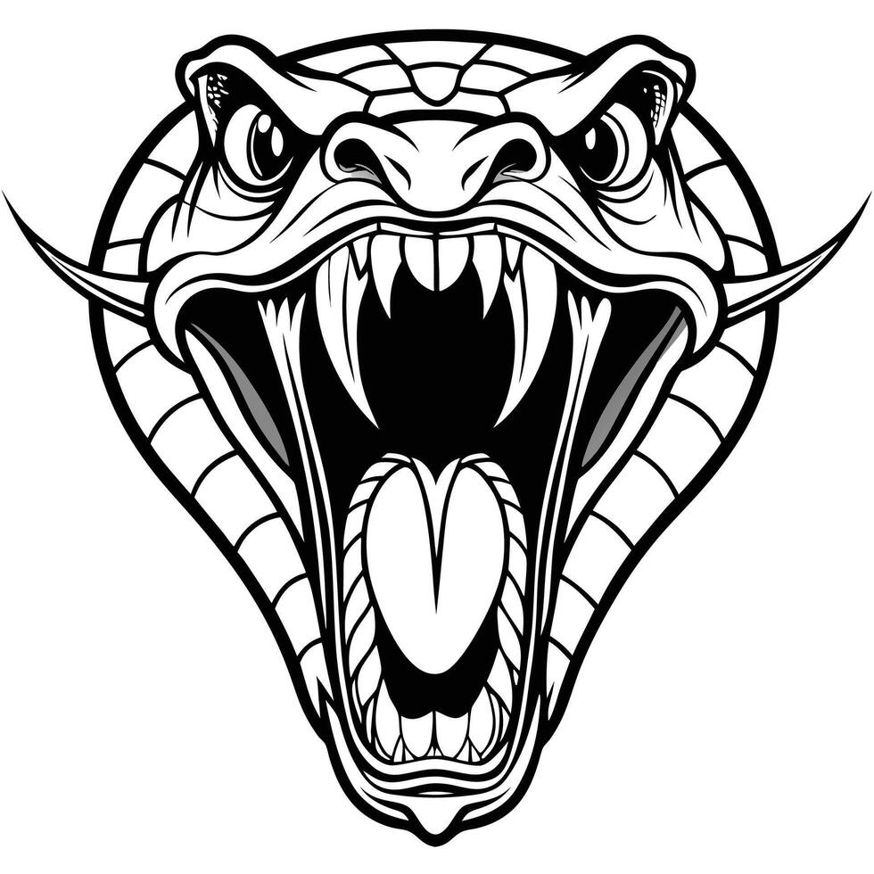 a cartoon snake head with its mouth open vector
