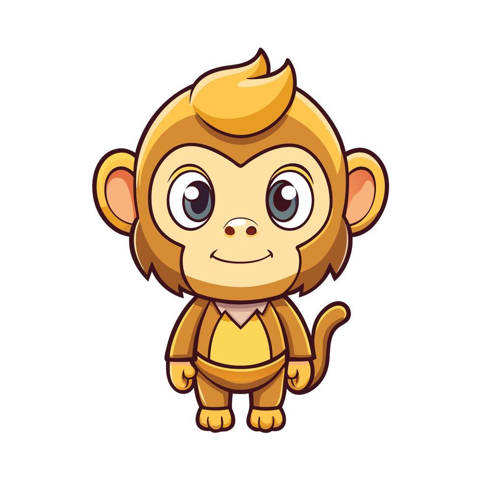 a cartoon monkey with a big smile vector