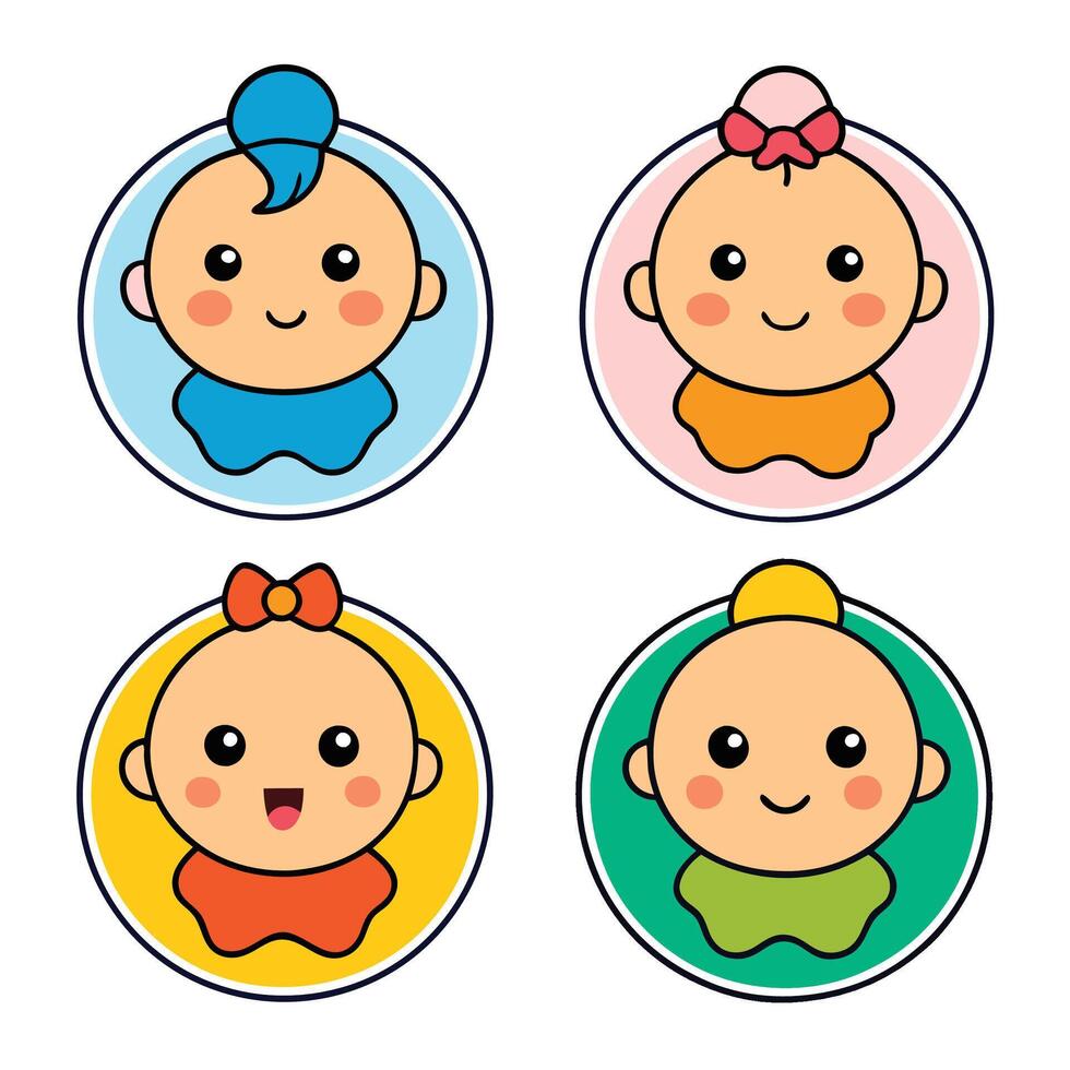 baby icons set illustration vector