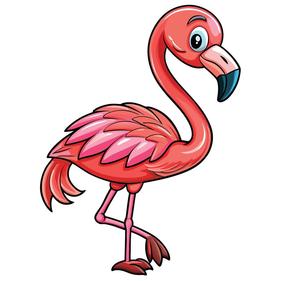 flamingo cartoon illustration vector
