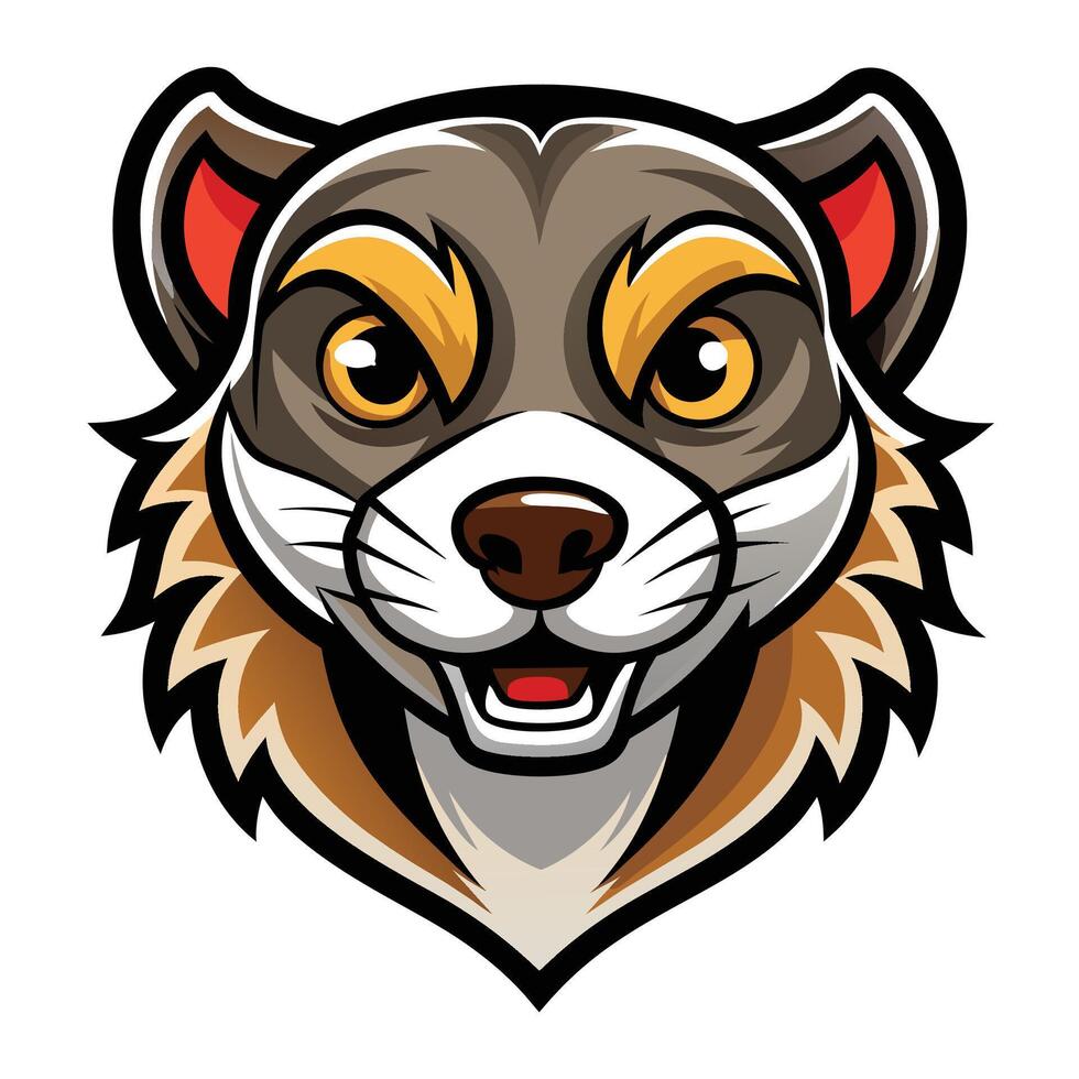 mascot head of a ferret on a white background vector