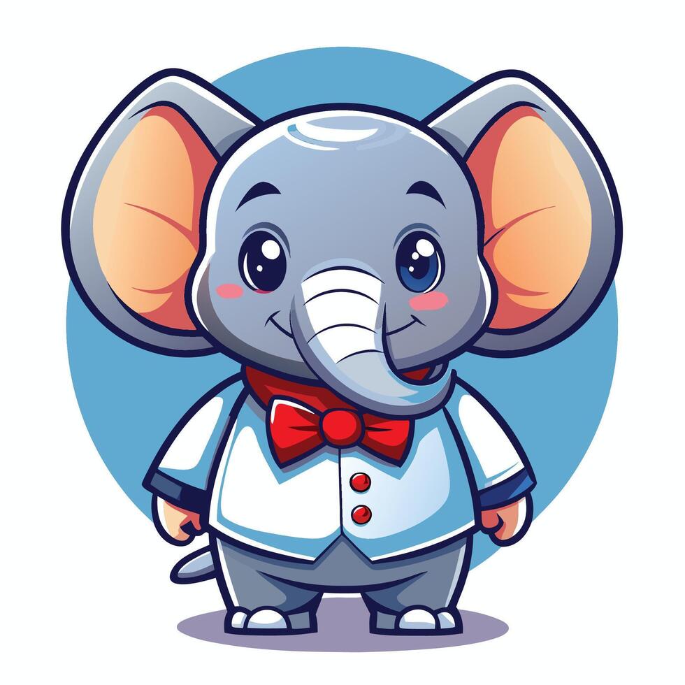 cartoon elephant in a suit and tie vector