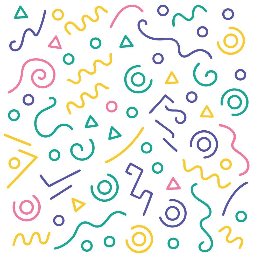 a colorful pattern with geometric shapes and lines vector