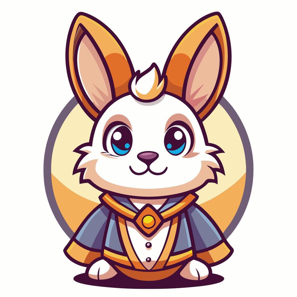 a cartoon rabbit in a suit with blue eyes vector