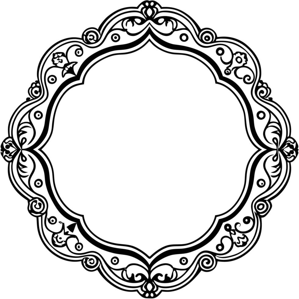 a round frame with ornate design vector