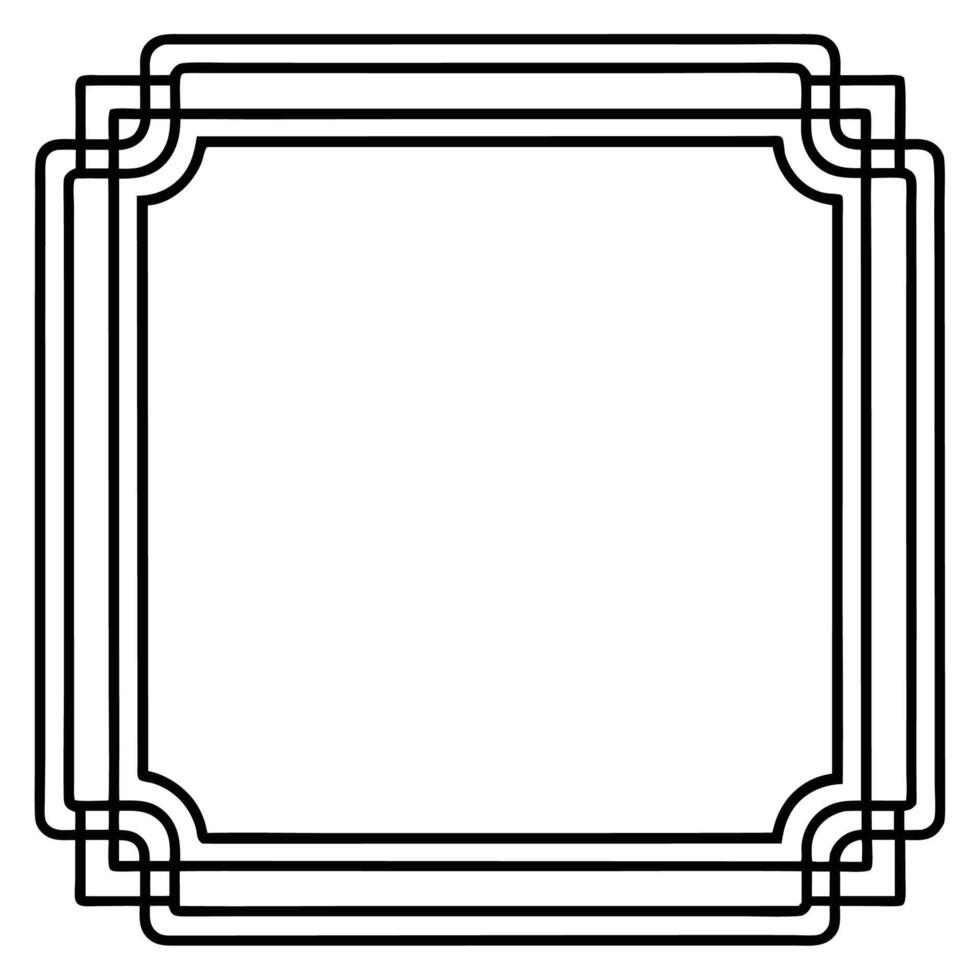a black and white drawing of a square frame vector
