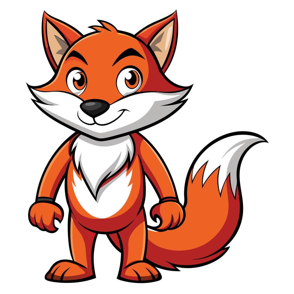 a cartoon fox standing with his arms crossed vector