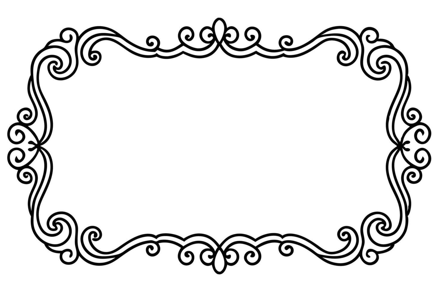 a black and white ornate frame with a white background vector