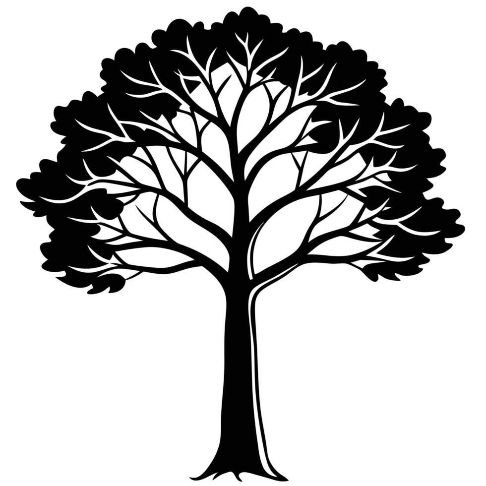 a black and white silhouette of a tree vector