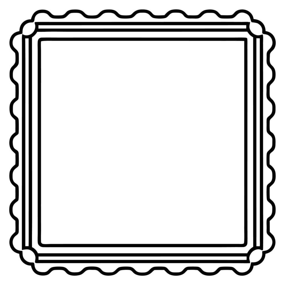 a black and white square stamp on a white background vector