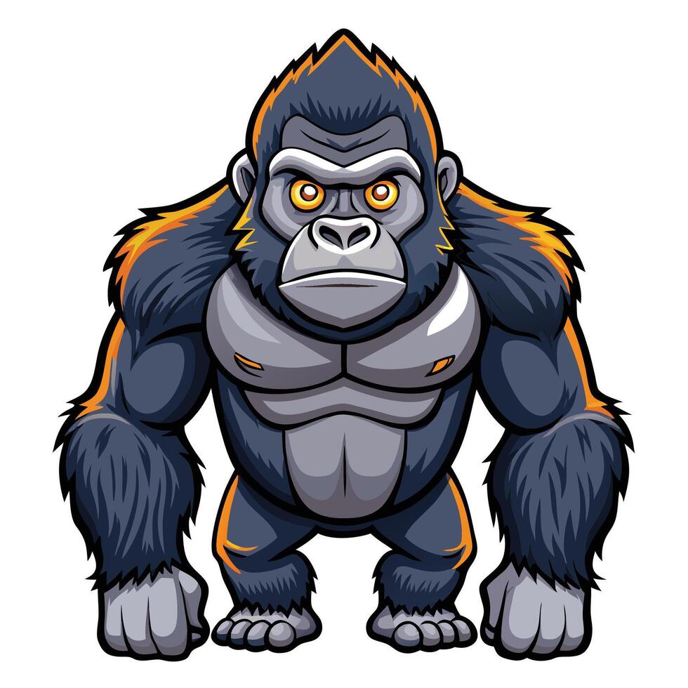 gorilla cartoon character illustration vector