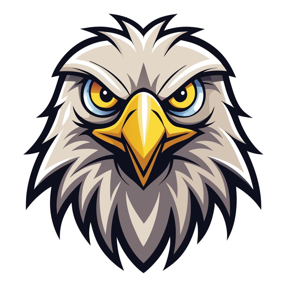 an eagle head with a big yellow beak vector