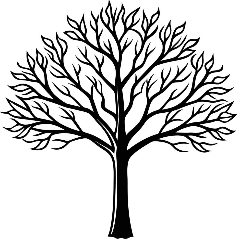 a black and white tree with no leaves vector