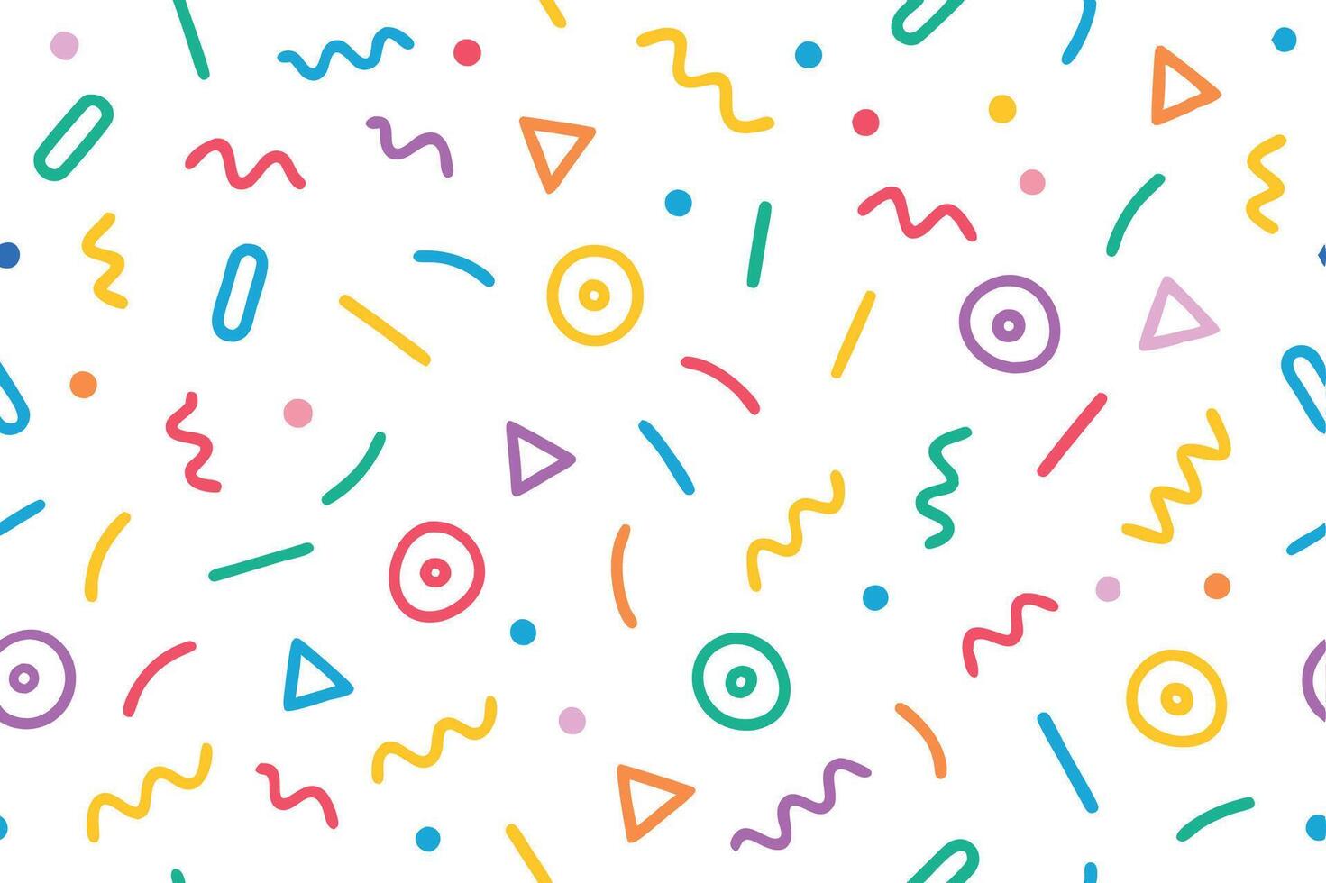 a colorful pattern with shapes and lines vector