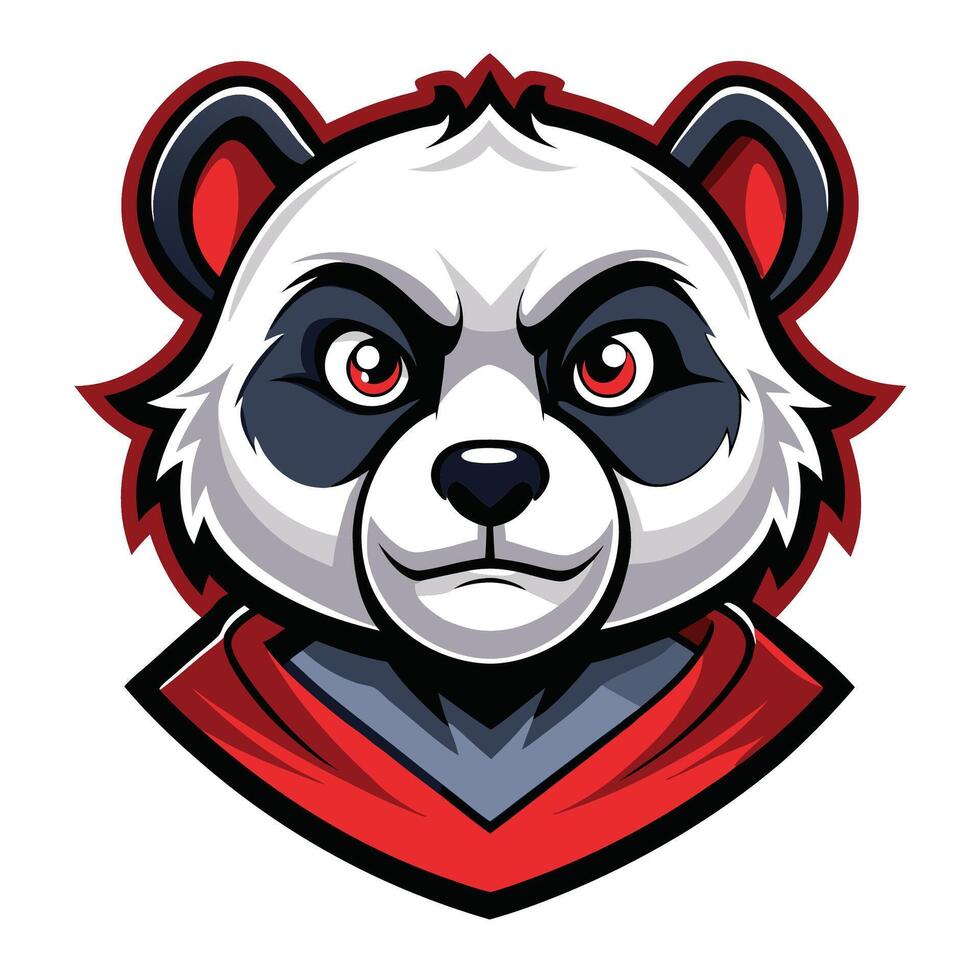 a panda bear mascot head with red eyes vector