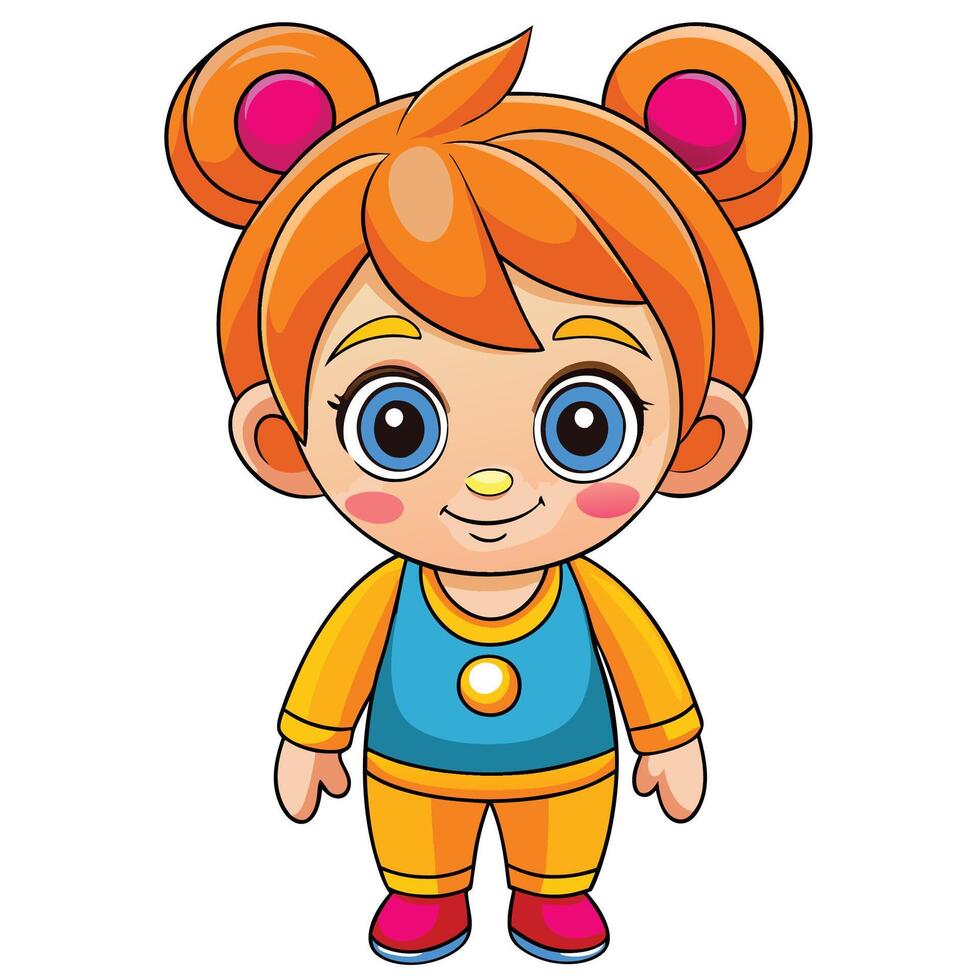 cartoon girl art vector