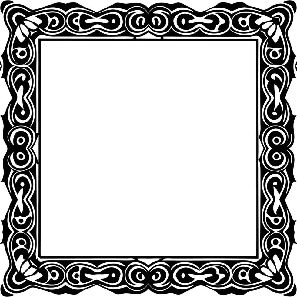 a black and white square frame with a decorative pattern vector