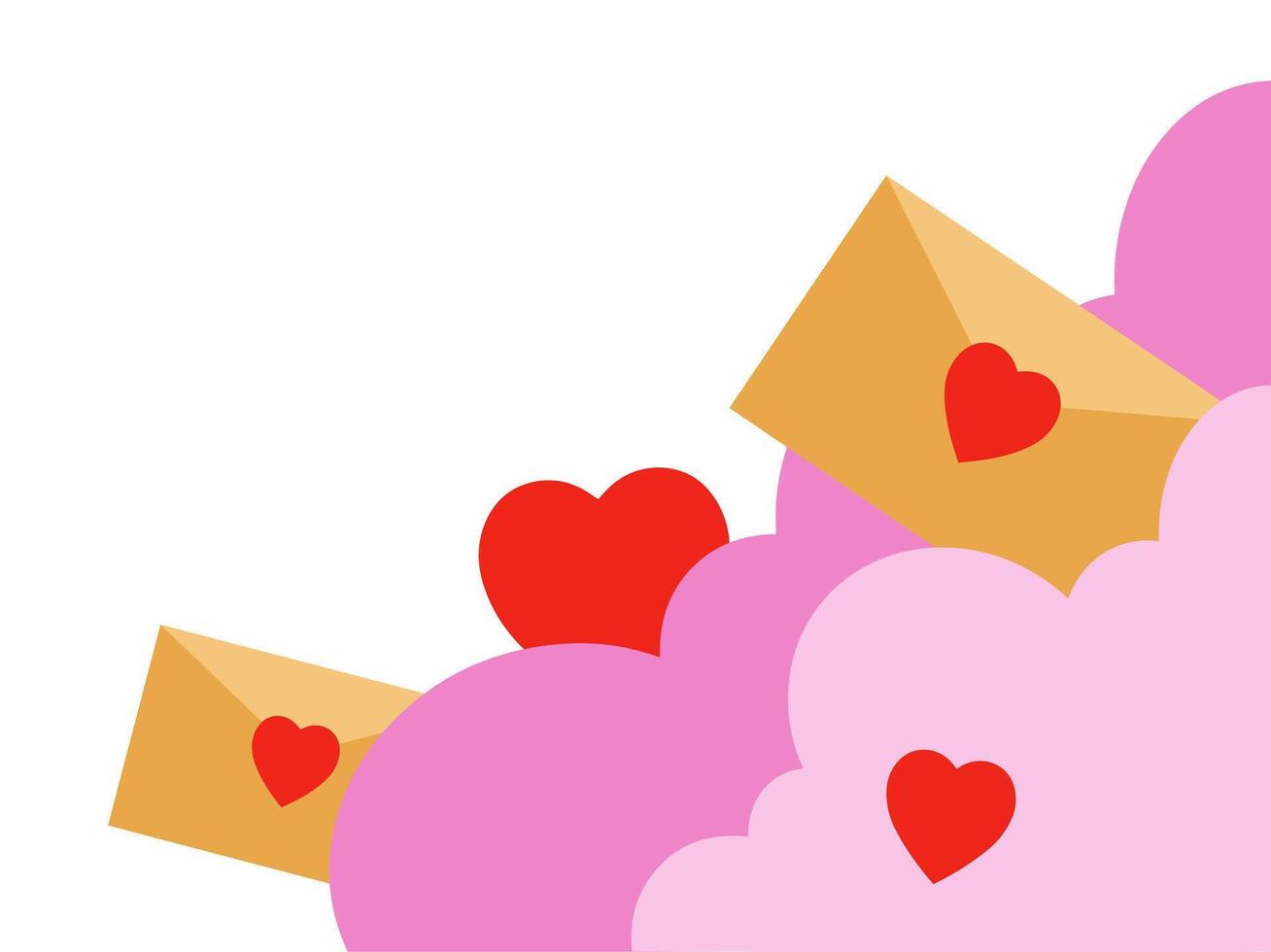 Heart Envelope Illustration Valentines Day vector