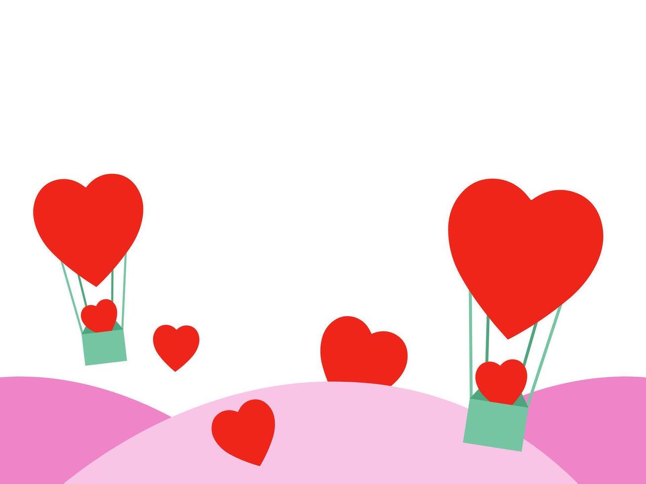 Valentines Day Heart Balloon Background vector