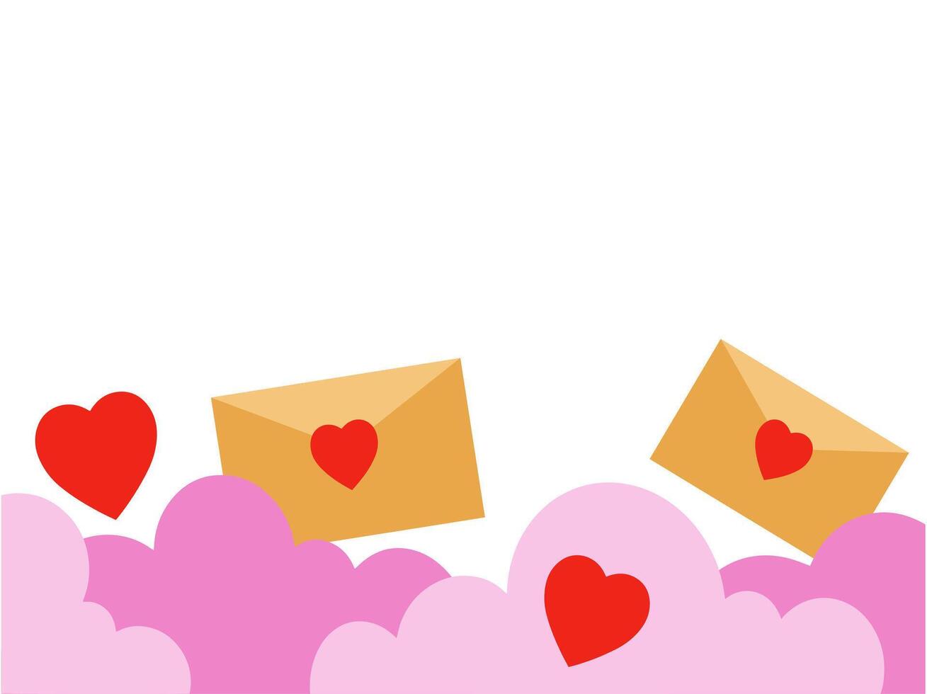 Valentine Day Heart Envelope Illustration vector