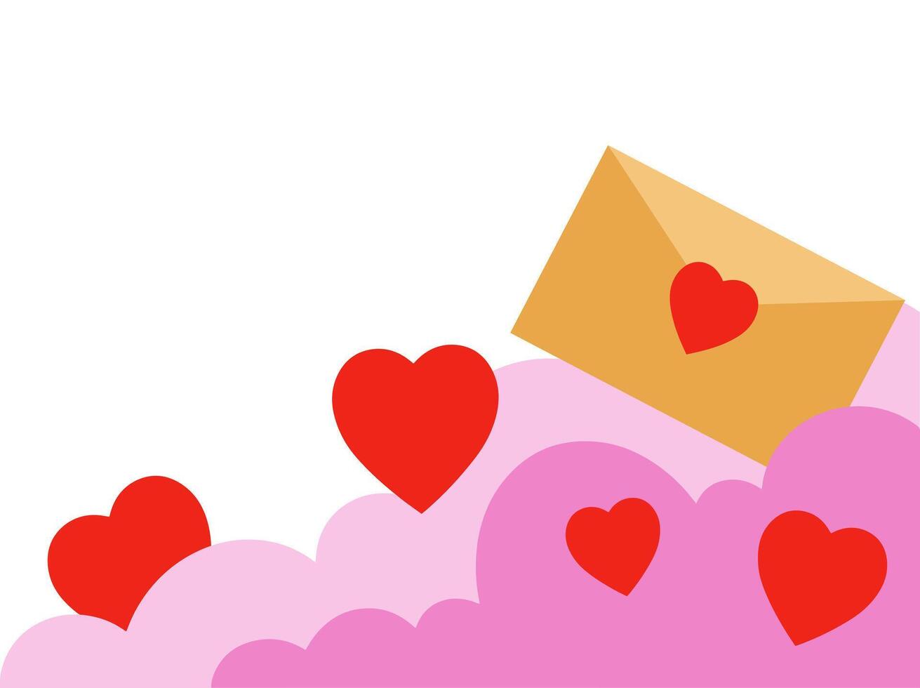 Valentine Background Heart Envelope Illustration vector