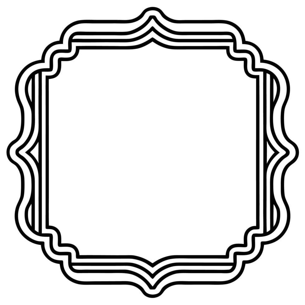 a black and white outline of a frame vector